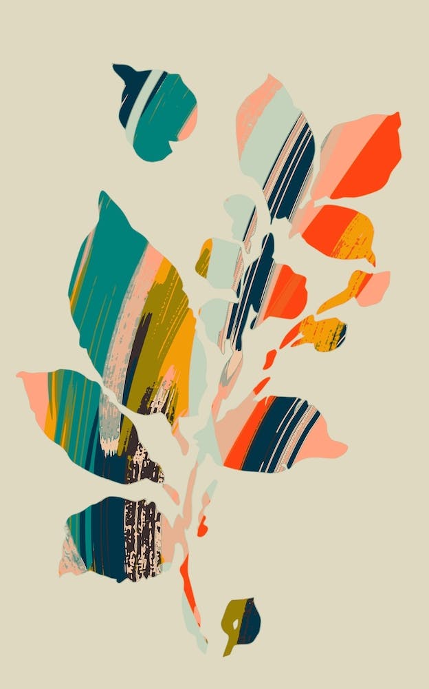 Colorful Poplar Tree Leaf