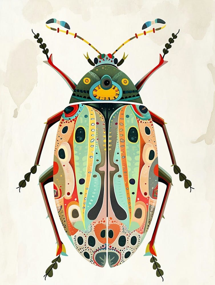 Colourful Insect Illustration Flea Beetle 7