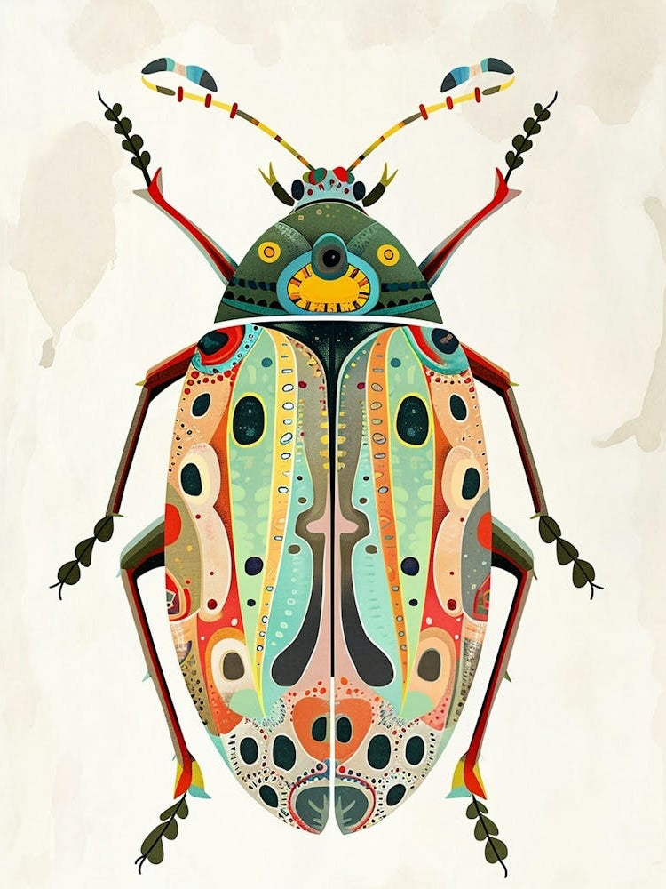 Colourful Insect Illustration Flea Beetle 7