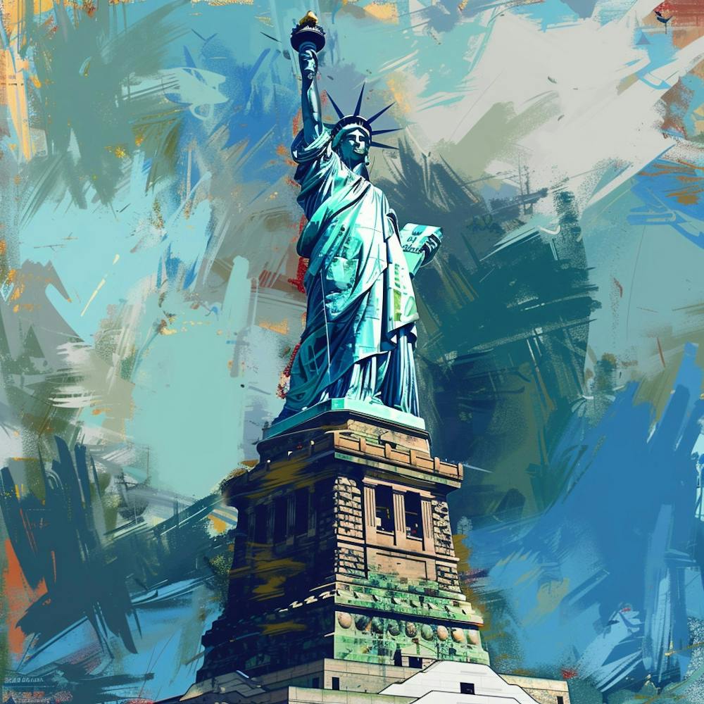 A Statue Of Liberty In New York Expressive Strok 1719923474 4