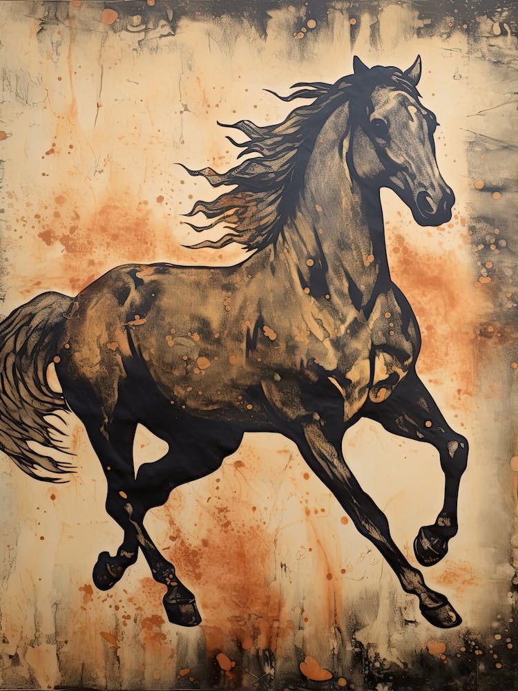 A Horse Painting In The Style Of Stenciling 1