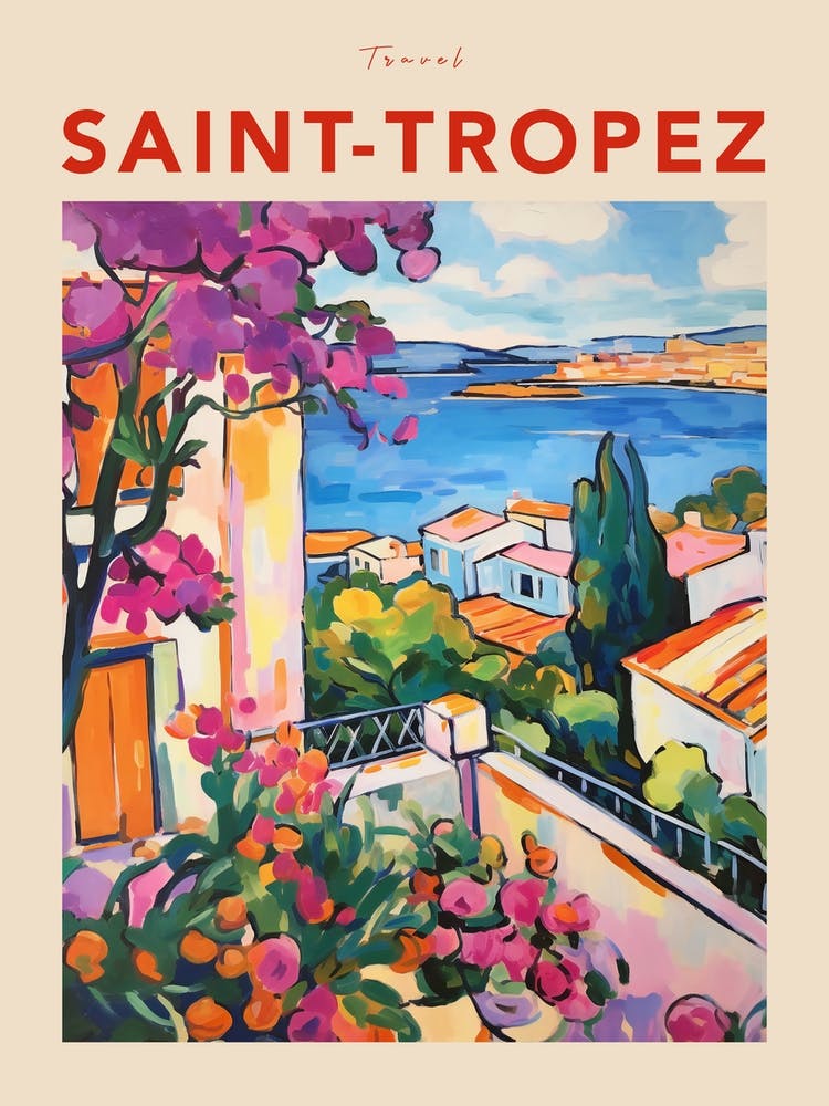 Saint Tropez France Fauvist Travel Poster