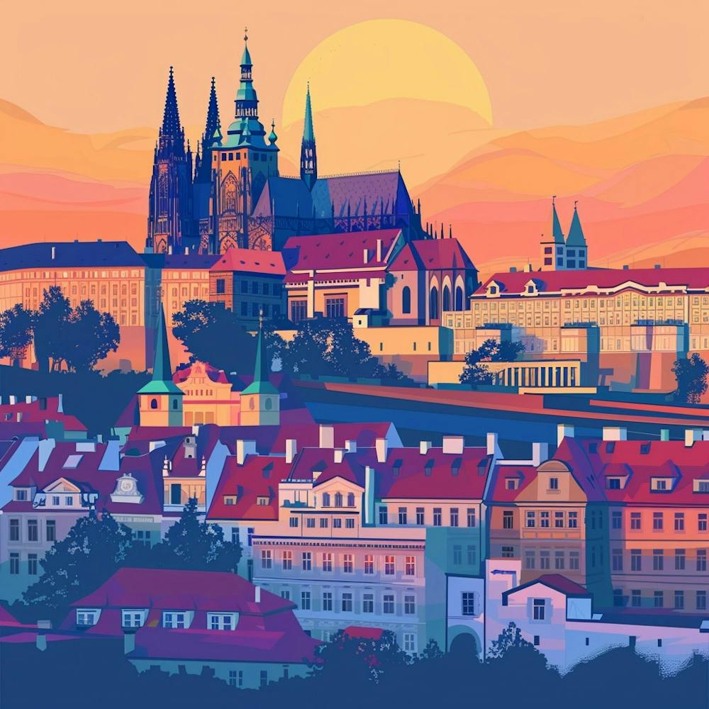 A Prague Castle In Prague Vector Design Illustra 1720028526 1