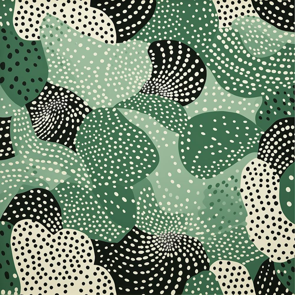Yayoi Kusama Inspired Sage Green Pattern