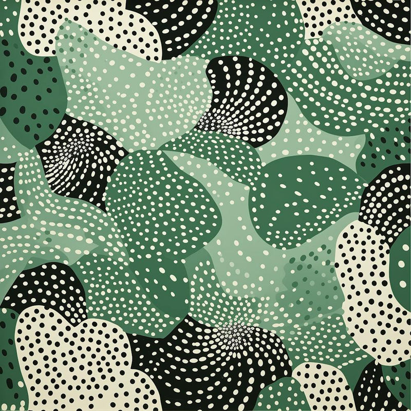 Yayoi Kusama Inspired Sage Green Pattern