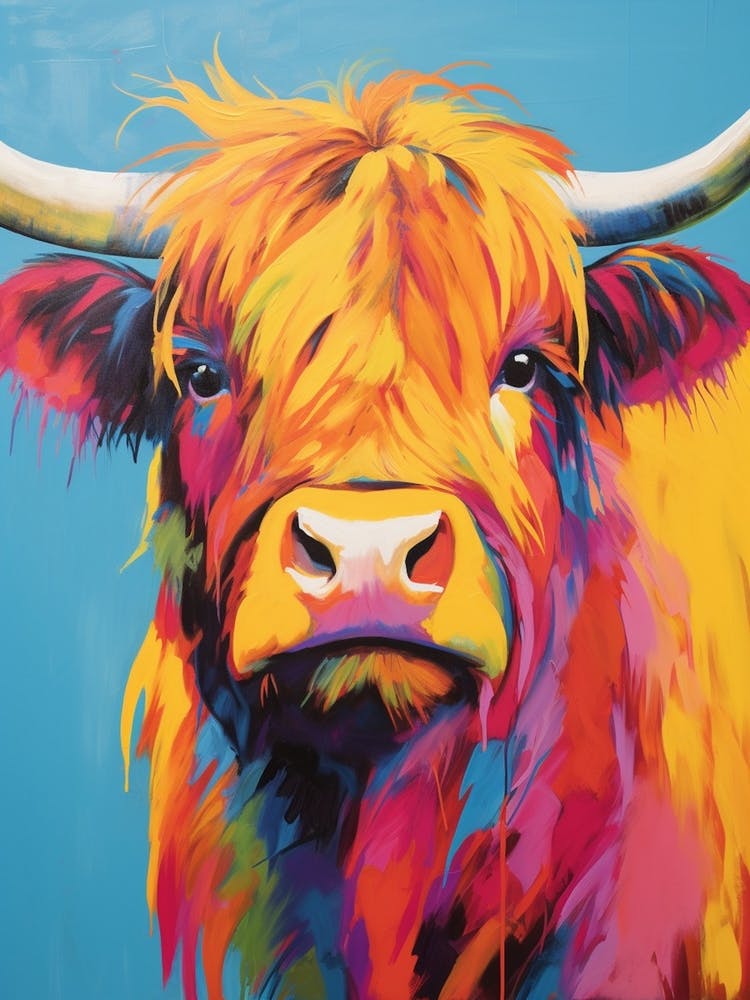 Highland Cow Pop Art 3