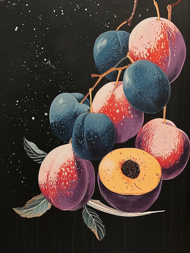 Art Deco Inspired Fruit On The Branch