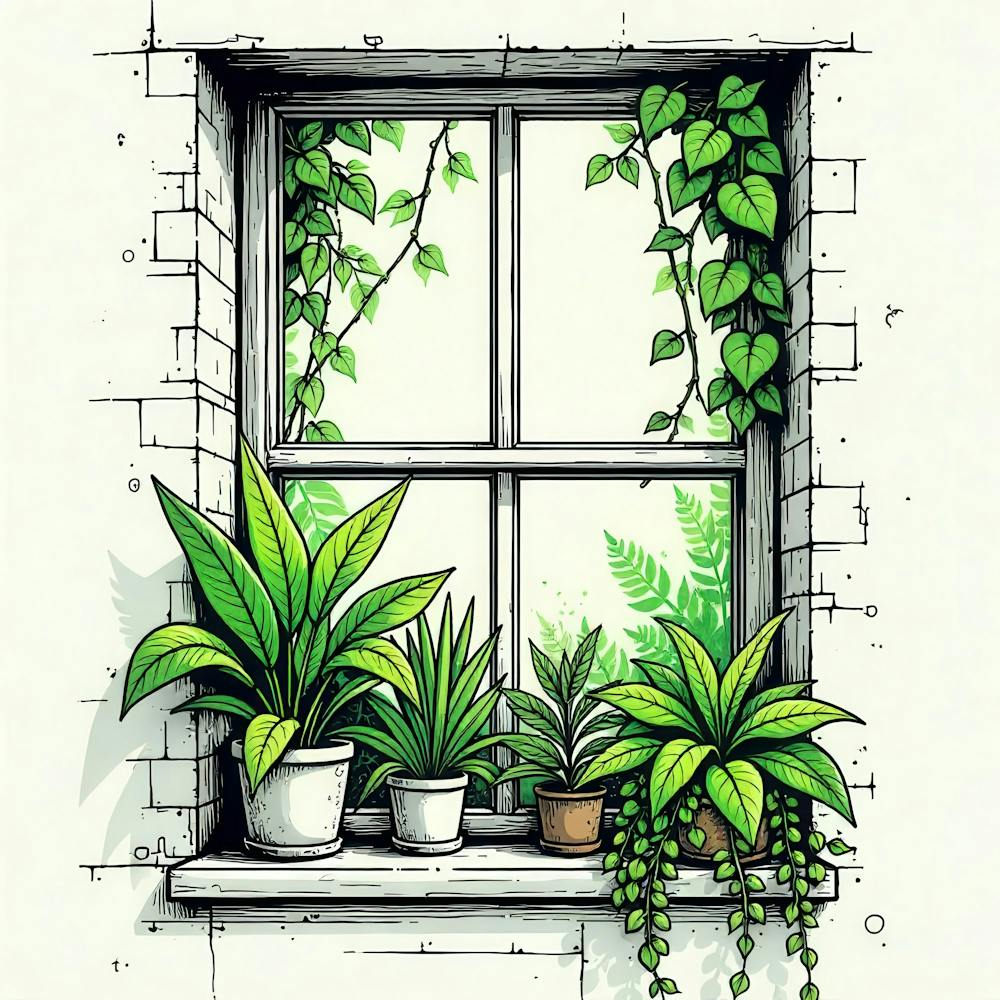 Window With Plants