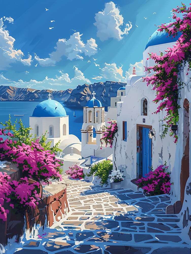 Beautiful Santorini Greece Wall Art 15