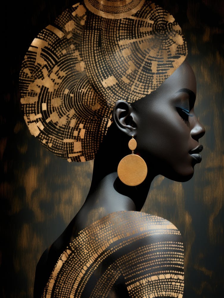 African Woman With Gold Earrings