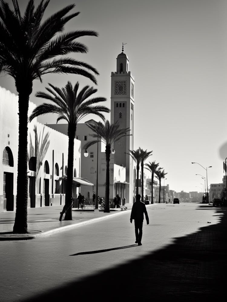 Casablanca, Morocco, Mediterranean Black And White Photography Analogue 1