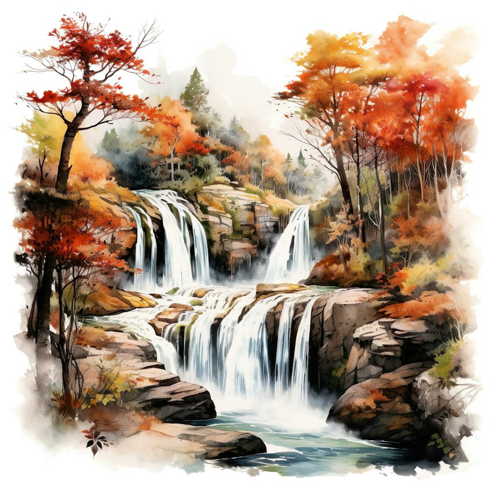Waterfall In Autumn 3