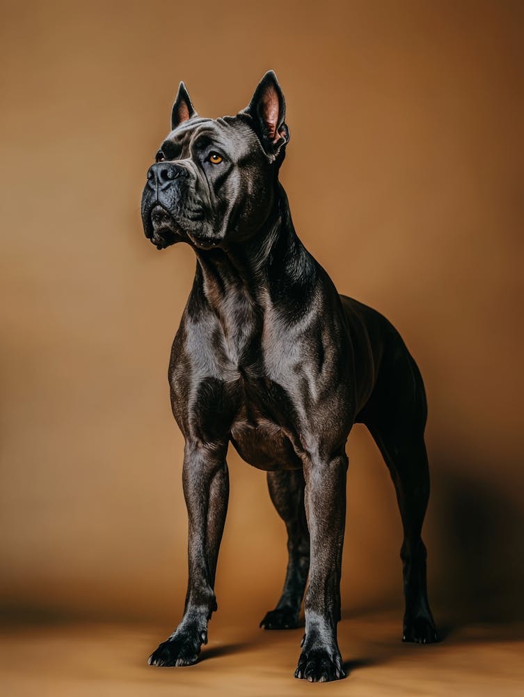 Black Bulldog.Generated AI. Wall