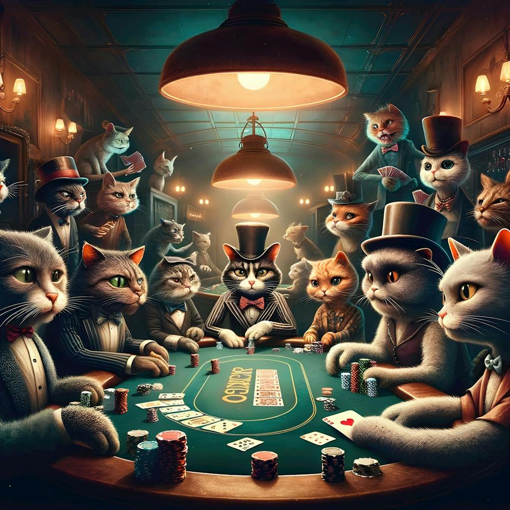Folie Féline à la Table de Poker