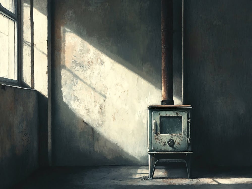 Old Stove In A Room