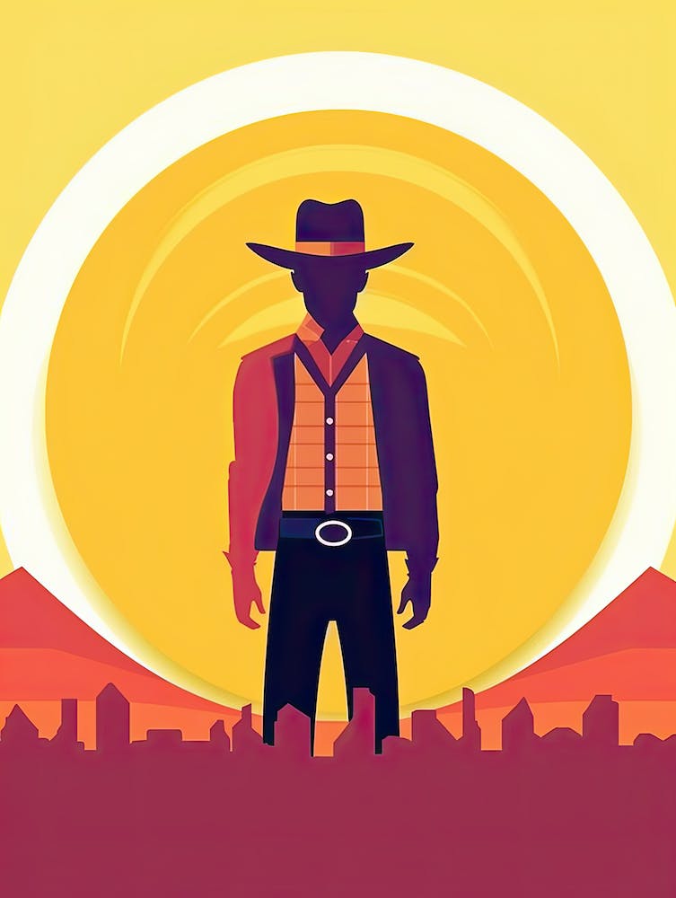 Cowboy In The Sunset