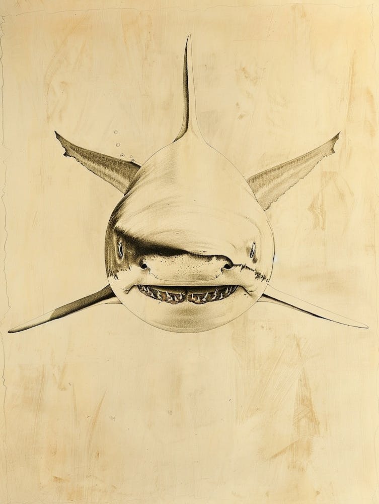 Angel Shark Vintage Illustration 2