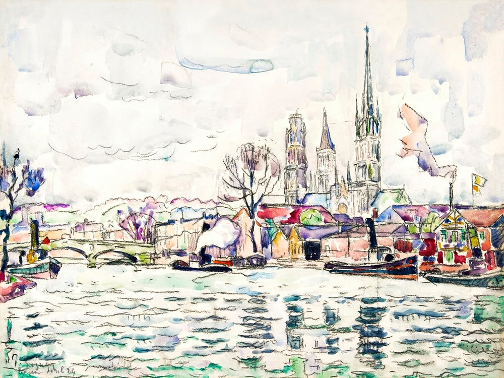 River Scene Rouen (1924), Paul Signac