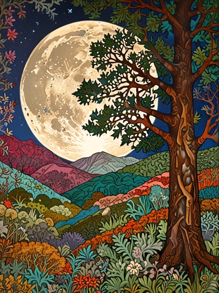 William Morris Full Moon In The Woods 8
