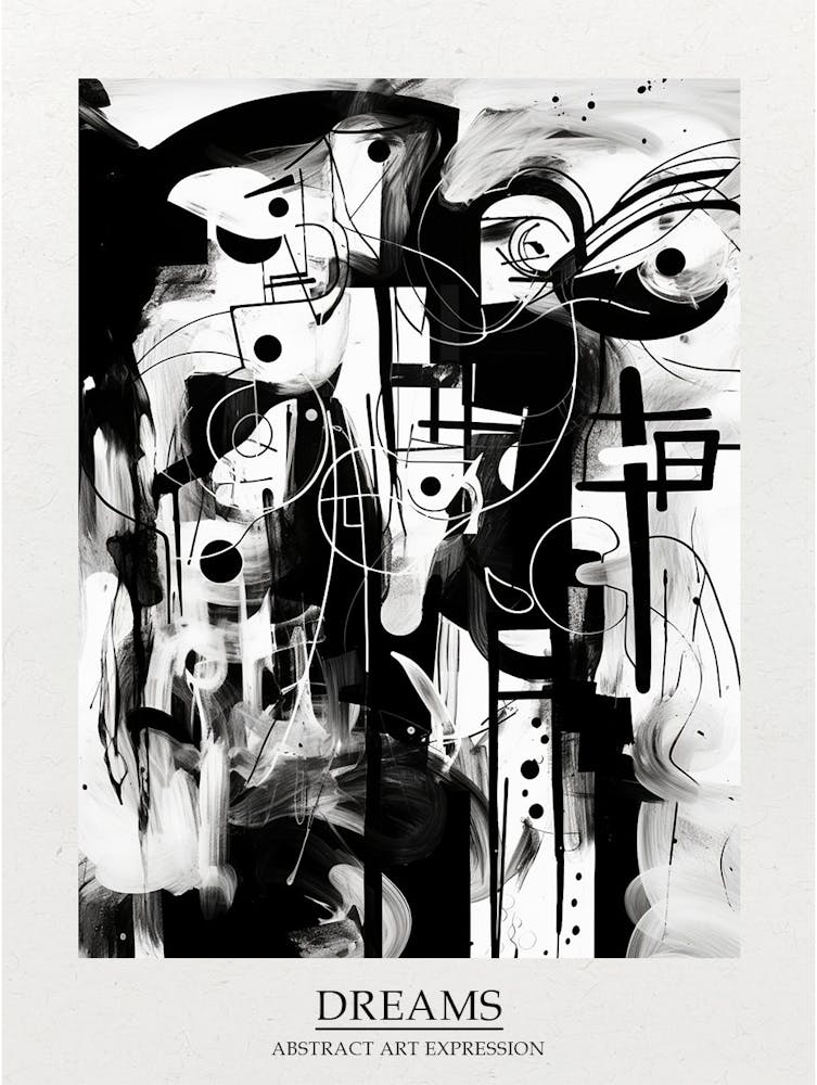Dreams Abstract Black And White 5 Poster