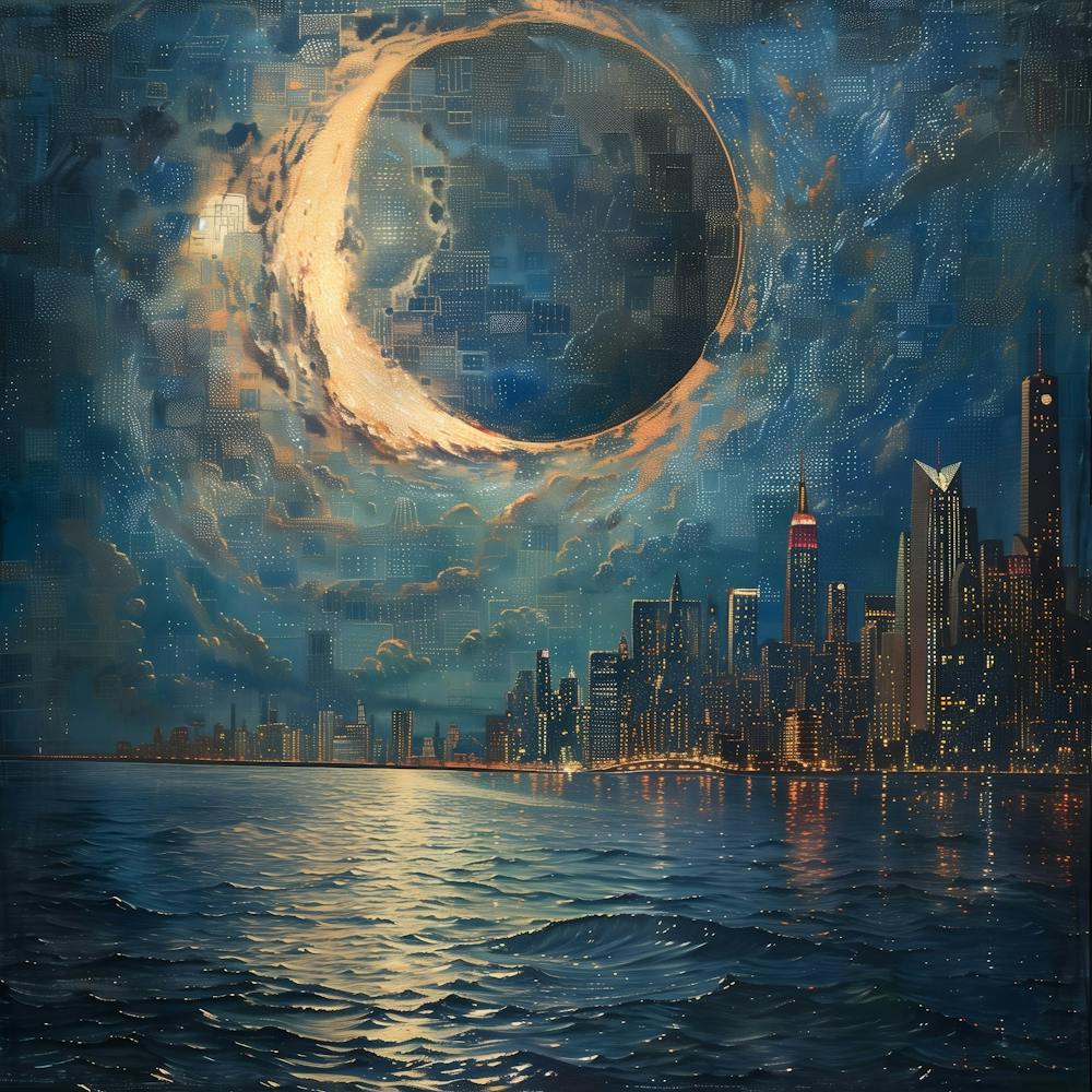 Moon Over Chicago, Tiny Dots, Pointillism