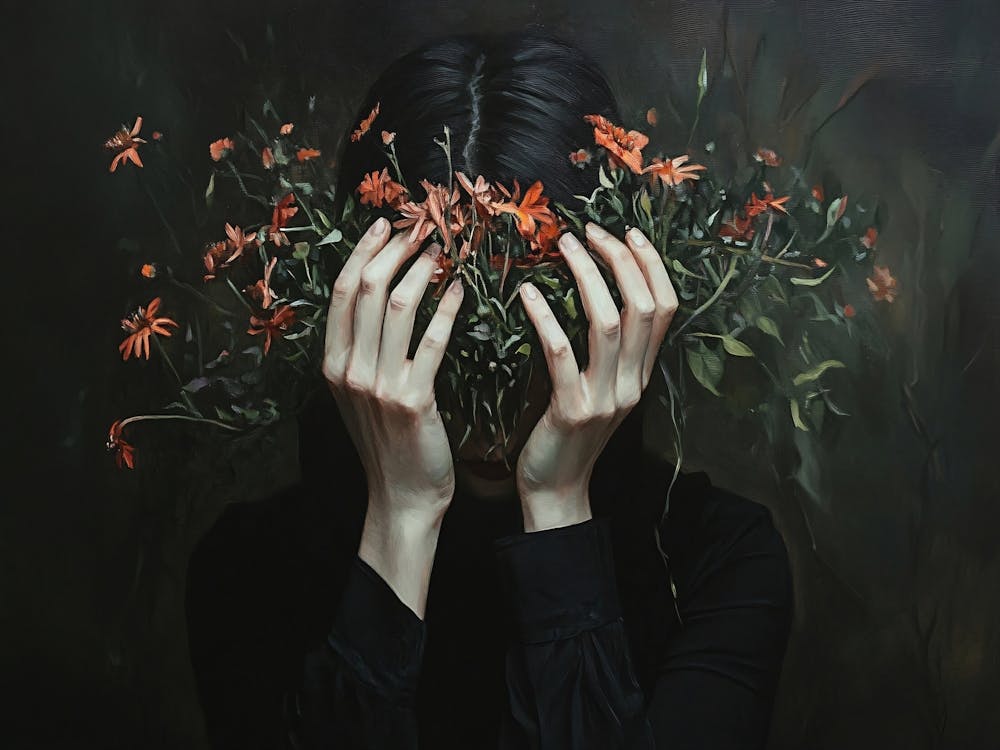 Woman With Flowers On Her Head 7