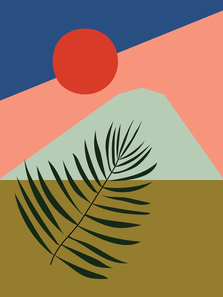 Palm Leaf Geometric Shapes