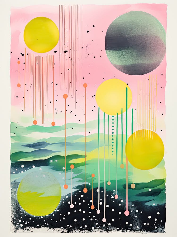 Abstrakte Landschaft Risographie-Stil 33