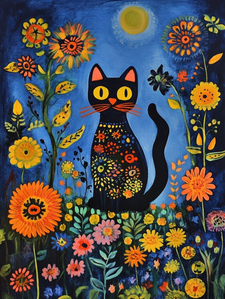 Cat In The Garden 2