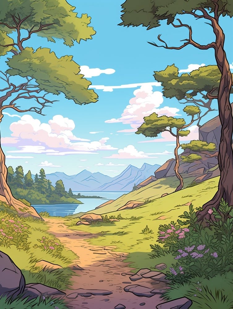 John Muir Trail Usa 1 Hike Illustration