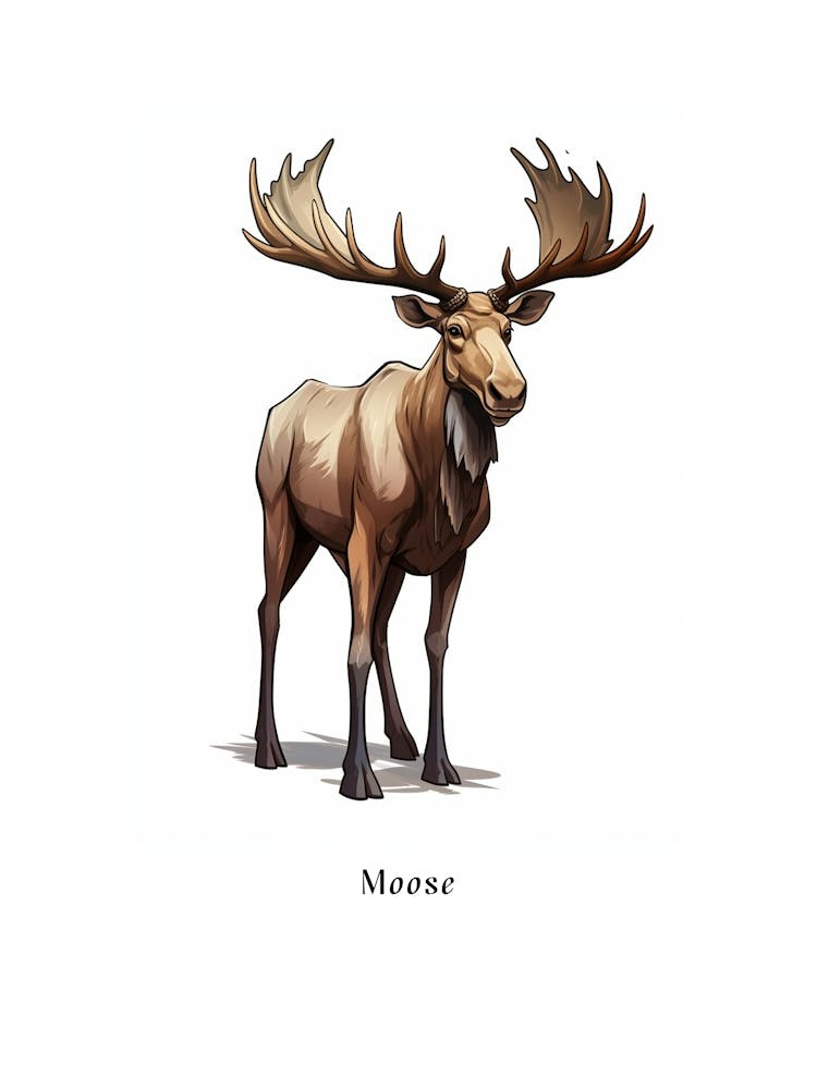 Moose Kids Animal Poster