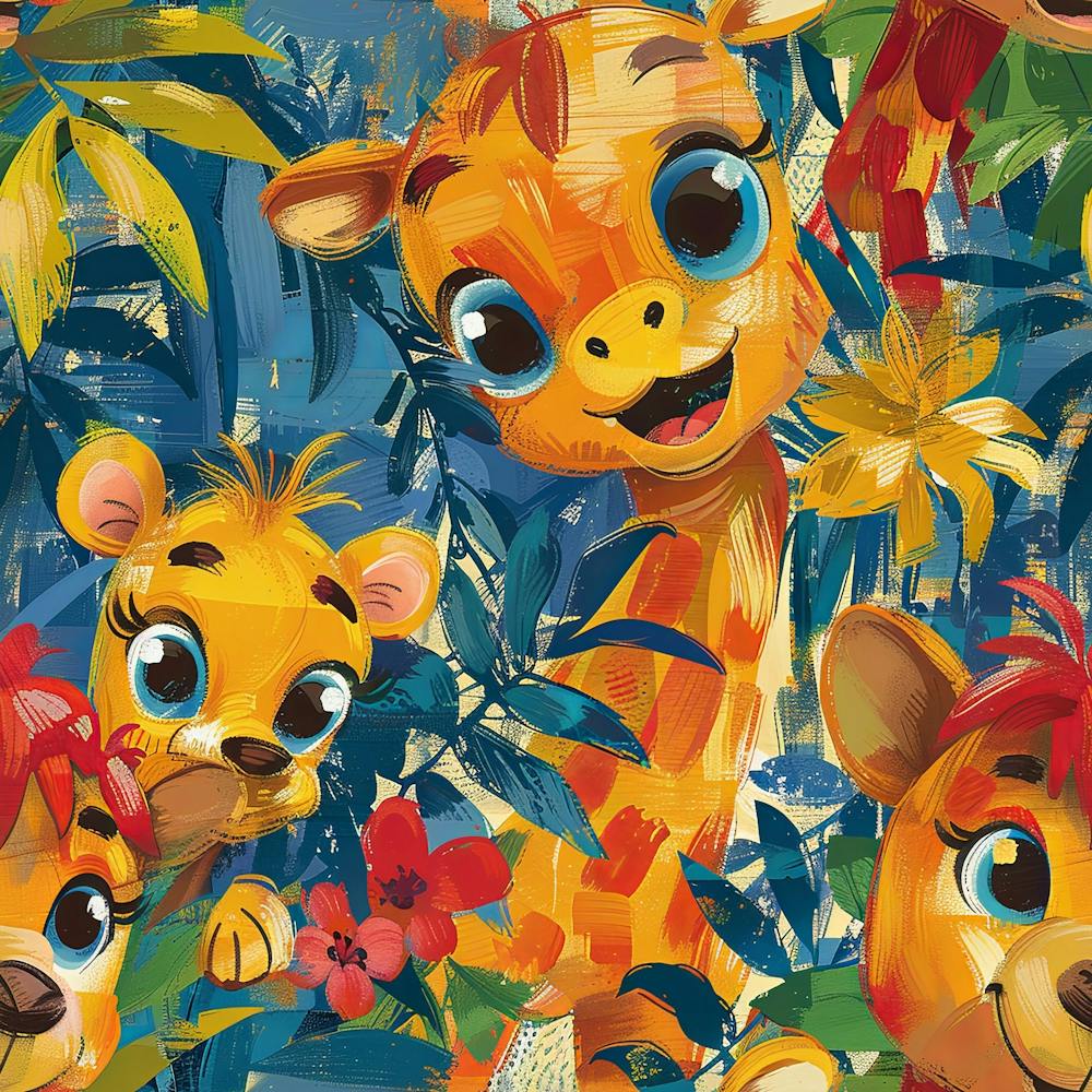 Giraffes In The Jungle 1