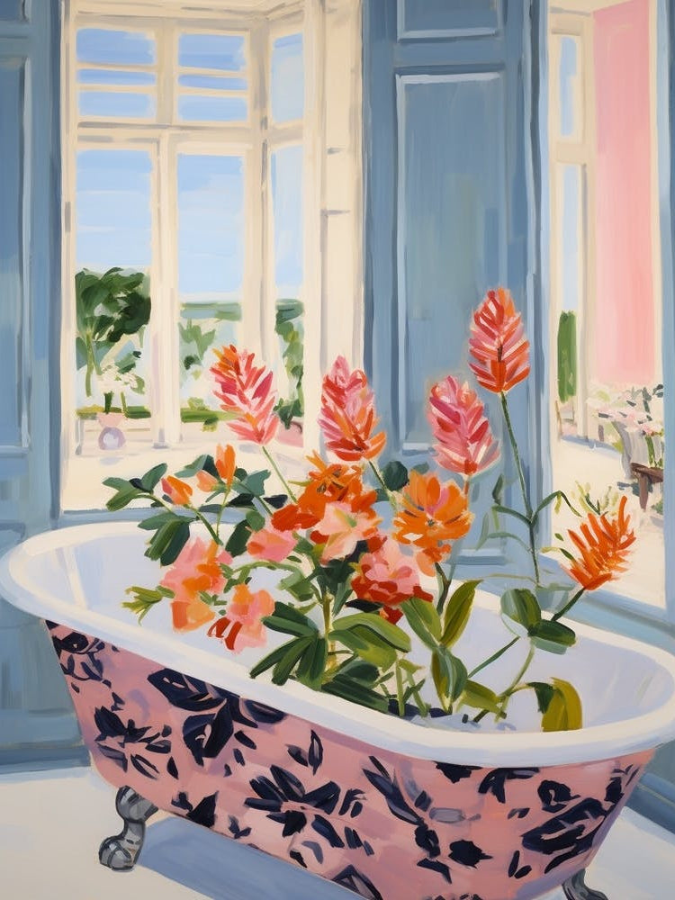 A Bathtube Full Of Snapdragon In A Bathroom 2