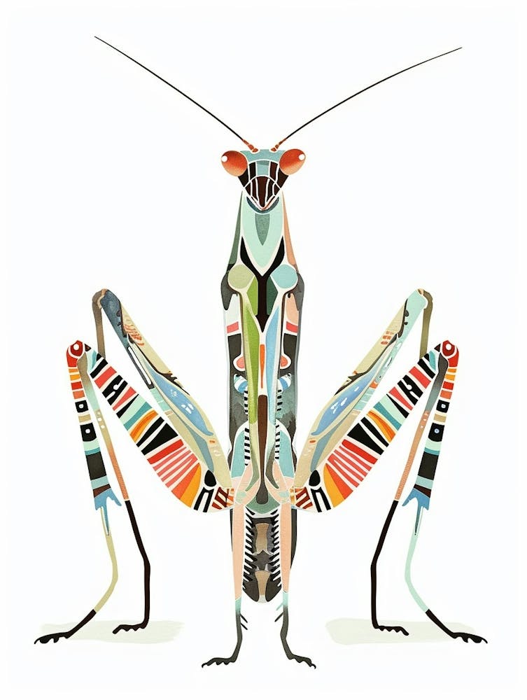 Colourful Insect Illustration Praying Mantis 16