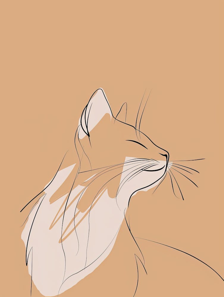 Cat Portrait - Boho, Line Art 3