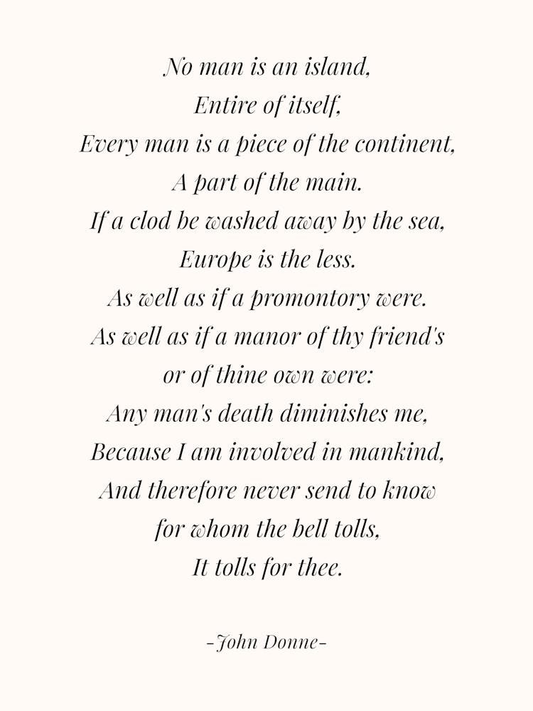 No Man Is An Island Inspiring Poem