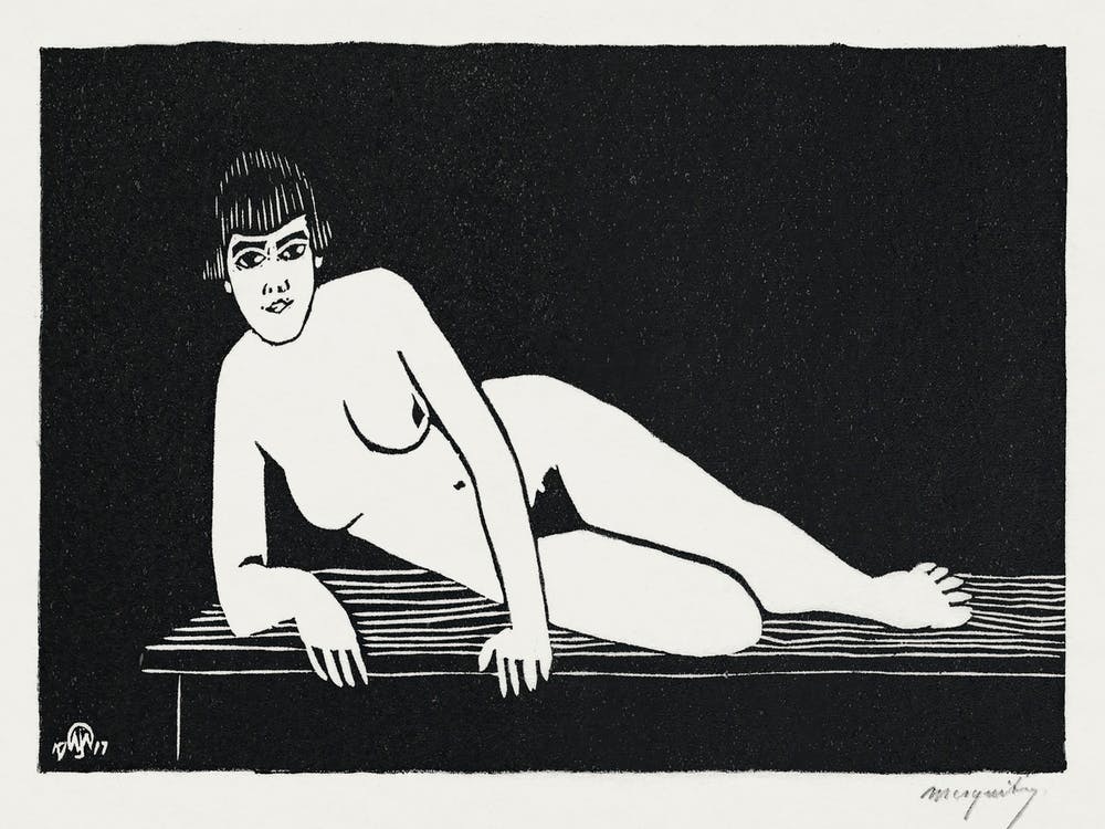 Reclining Nude Figure (1917), Samuel Jessurun