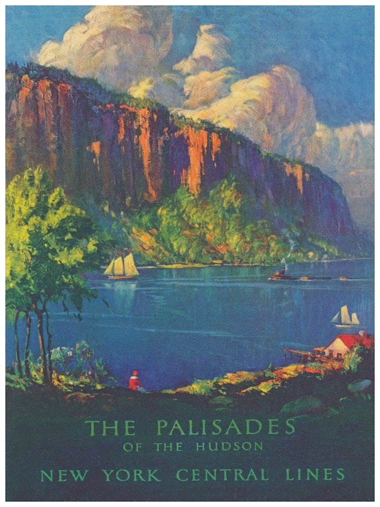 Palasades New York Vintage Travel Poster