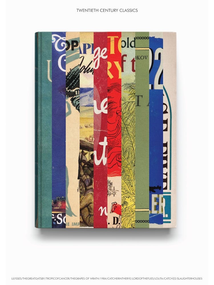 Twentieth Century Classics - Book Lover Abstract Print -First Edition Covers