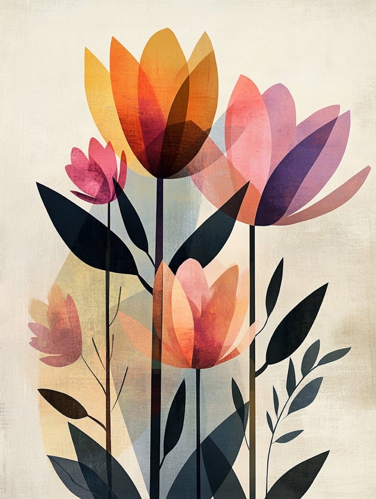 Abstract Flowers Canvas Print 5