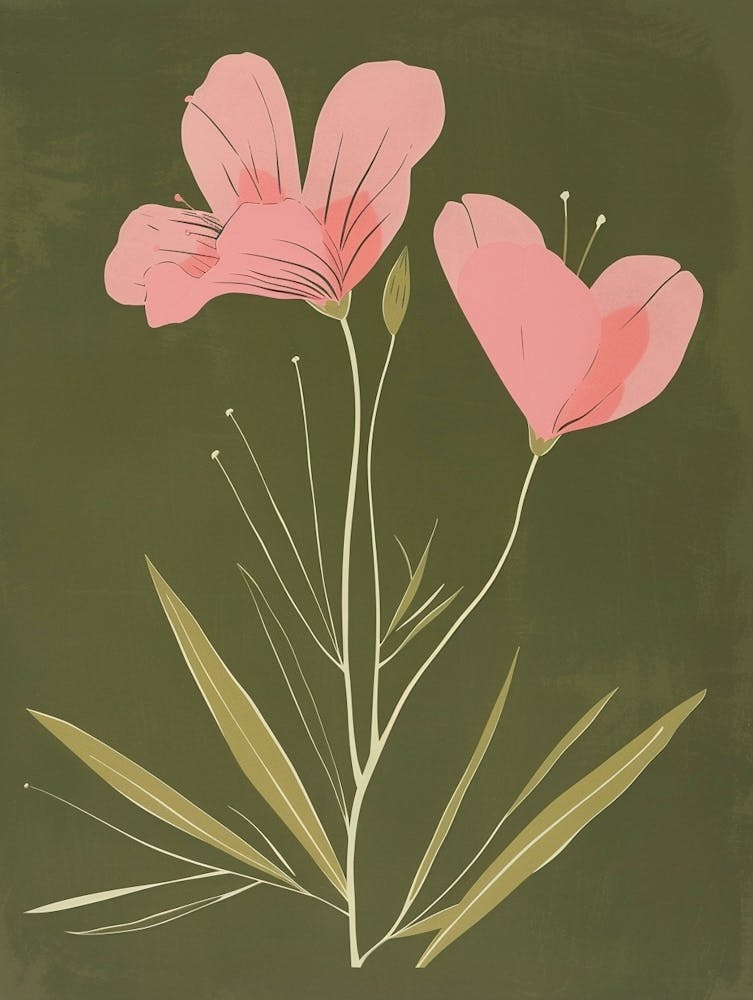 Pink & Green Peacock Flower 2