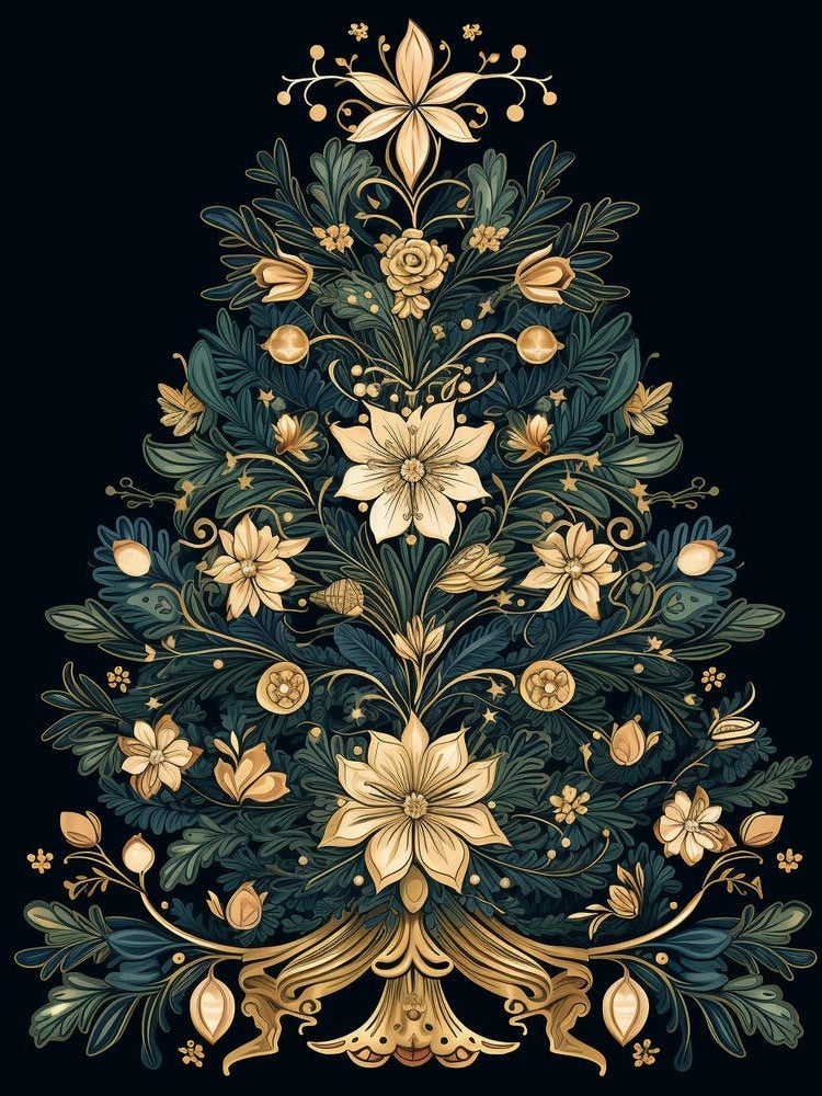 William Morris Style Christmas Tree 17