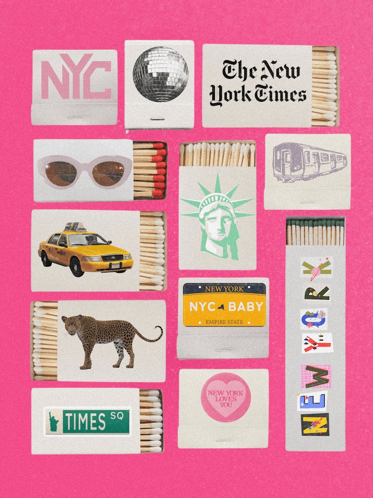 New York Matchbook Art | Trendy Preppy Vintage Retro Aesthetic New York Fashion
