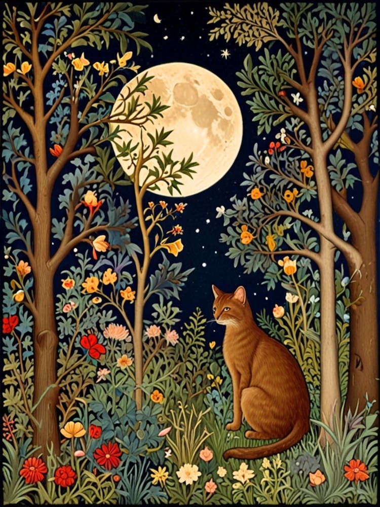 William Morris Cat In The Forest 16