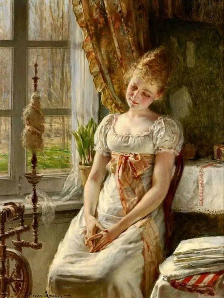 Girl At The Spinning Wheel