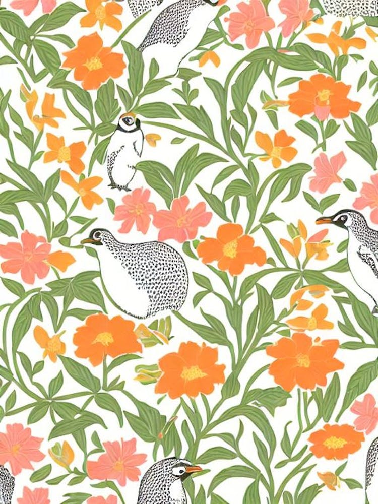 Penguin William Morris Style Bird