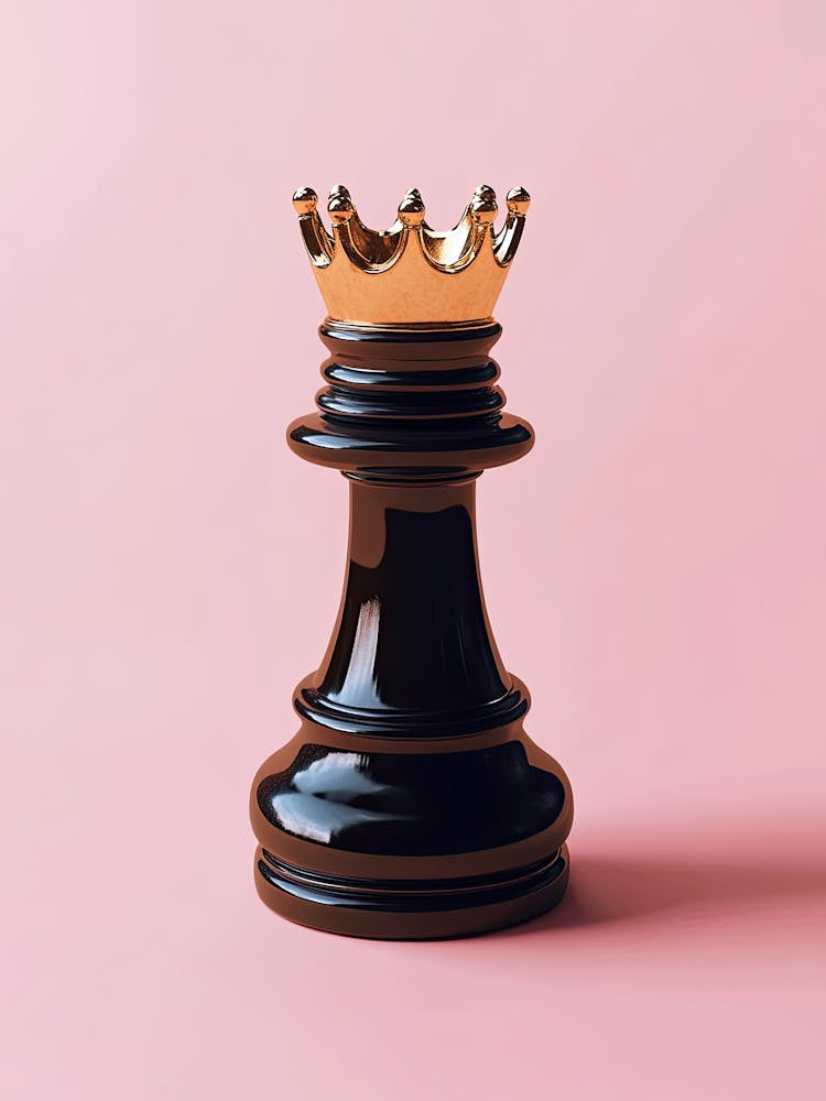 Chess Queen On Pink Background