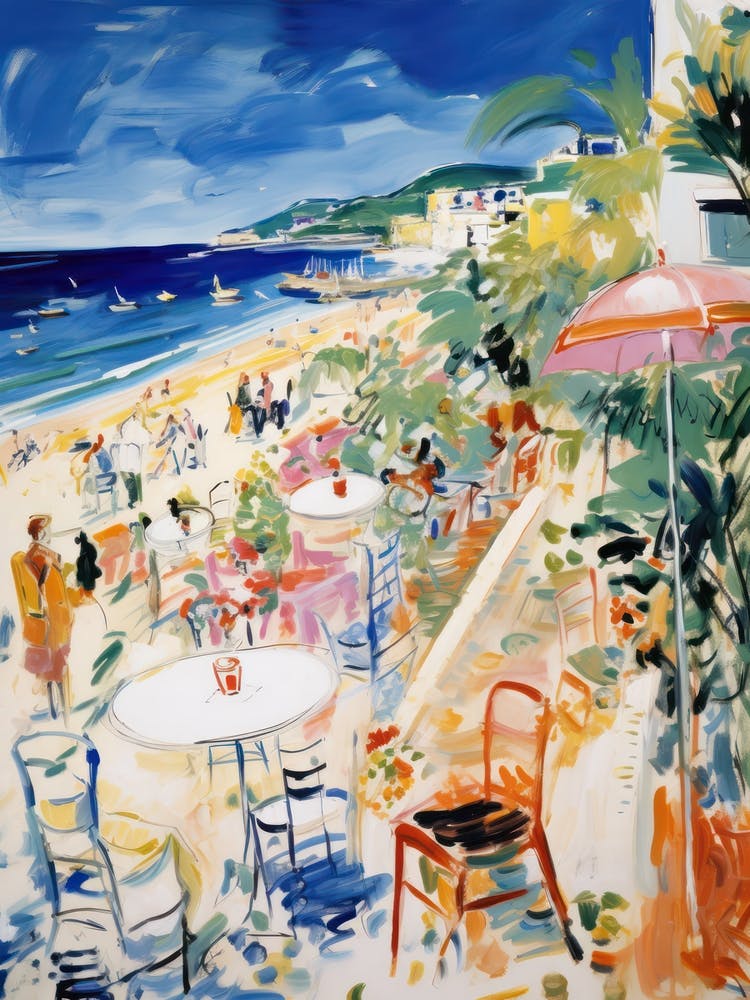 San Vito Lo Capo, Sicily   Italy Beach Club Lido Watercolour 1