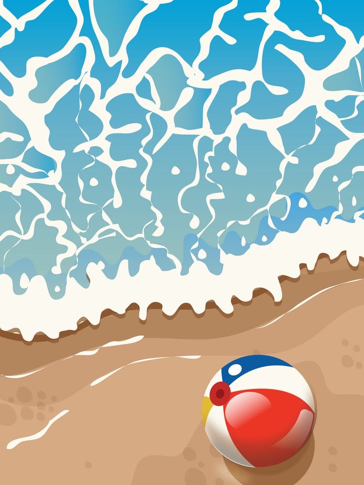 Wasserball am Strand