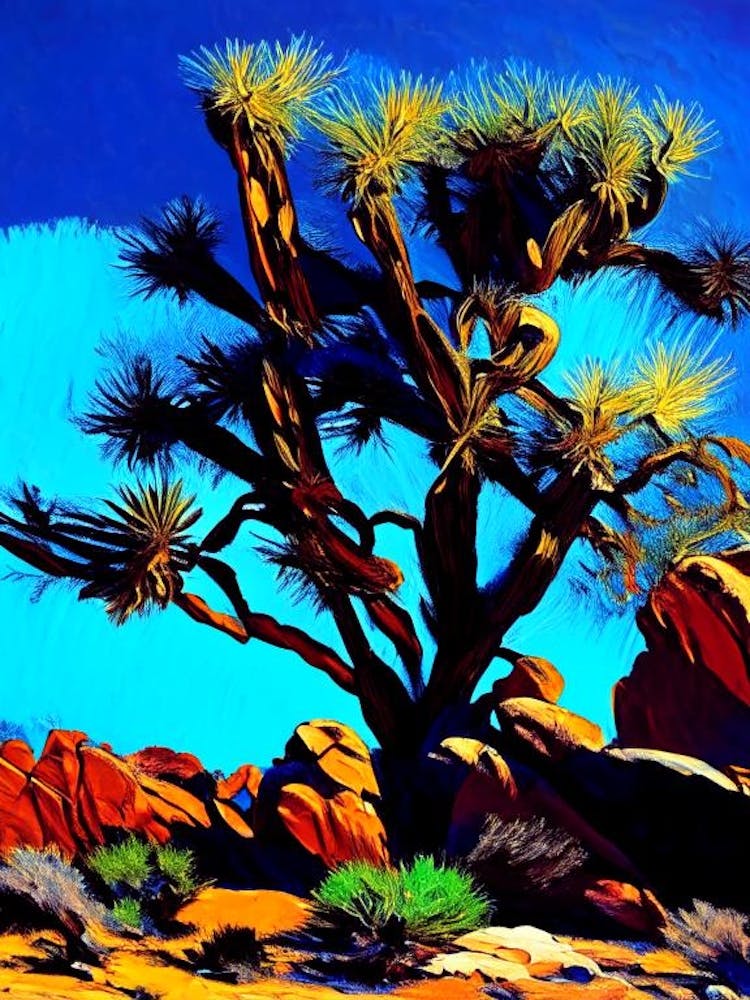 Joshua Tree In Rocky Landscape Nat Viga Style  (4)